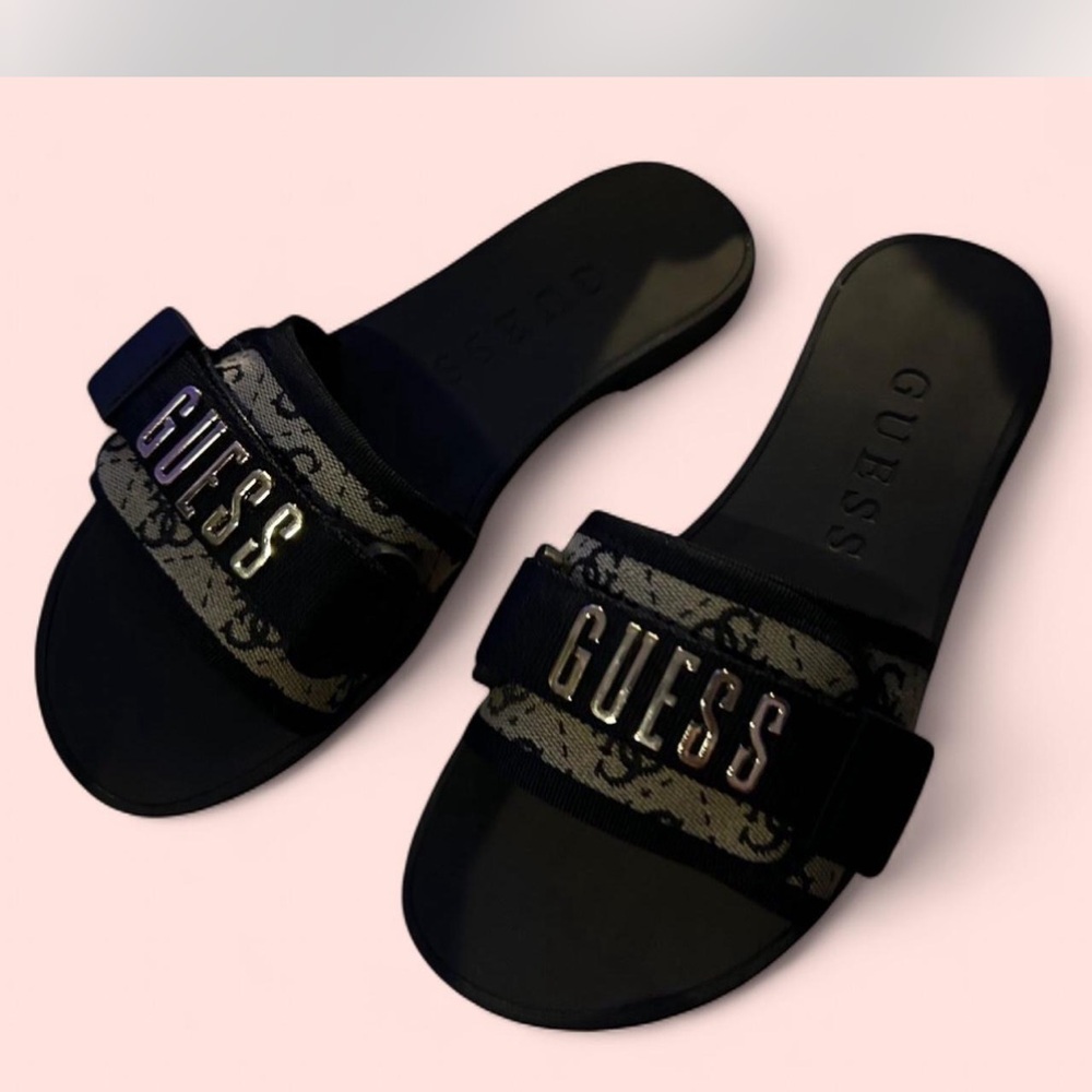 Guess Dark Blue Slide Sandals